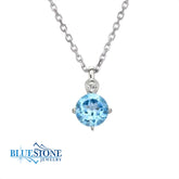 Sterling Silver Topaz & LAB-Diamond Necklace - December Birthstone